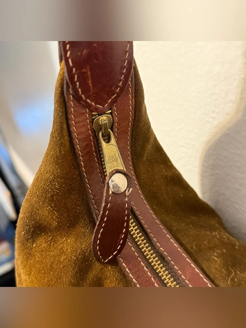 Vintage Mulberry Roger Saul Era Suede Hobo Shoulder Bag Made in England,Archive